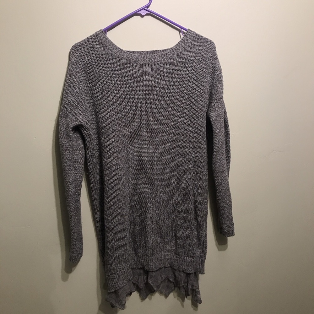 Long gray sweater